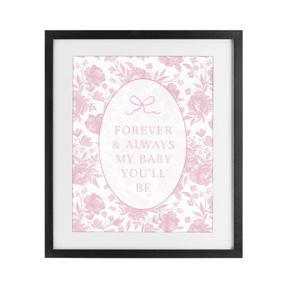 Stupell Industries Forever and Always Pink Florals Black Framed Print Under Glass, design by Cherrywood Lane