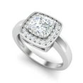 thumbnail image 2 of AVDAN 1.10 Ct Cushion Cut Moissanite Halo Women Engagement Ring 925 Sterling Silver, 2 of 6