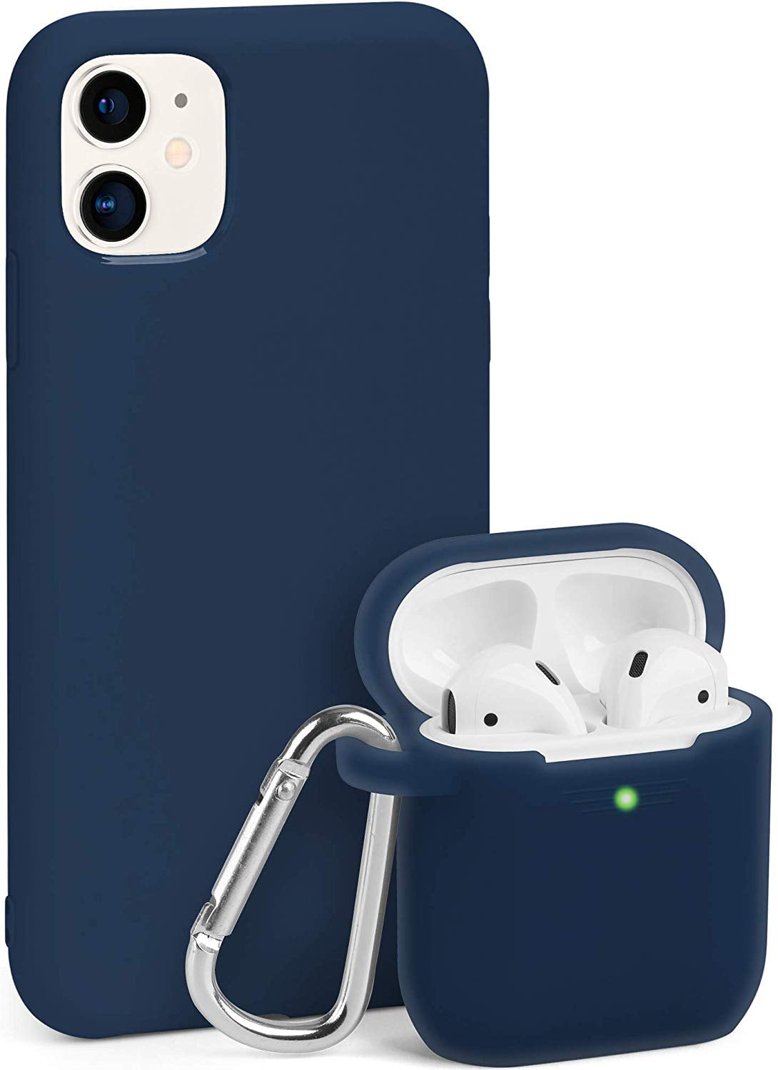 iPhone 11 Case and Airpods Case Same Color Bundle Silicone Thin Smooth Full Covered [Enhanced Camera Protection] GMYLE for Apple iPhone 11 6.1" with Airpods 1, 2 (Navy - Walmart.com