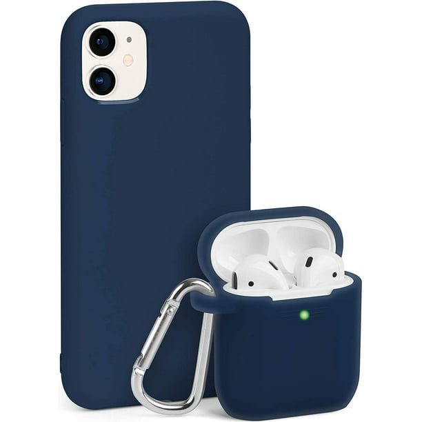 Iphone 11 Case And Airpods Case Same Color Bundle Set Silicone Thin Smooth Full Covered Enhanced Camera Protection Gmyle For Apple Iphone 11 6 1 With Airpods 1 2 Case Navy Blue Walmart Com Walmart Com