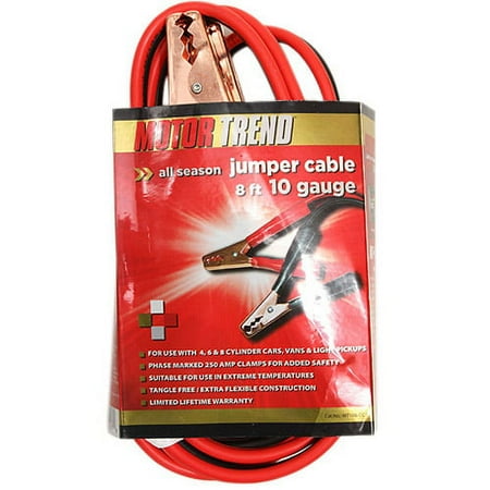 Motor Trend 8' Jumper Cables With Clamps