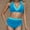 Blue, variant on UTSJKR Women's High Waisted Bikini Sets Tummy Control Swimsuits Two Piece Color Block Modest Bathing Suit Blue S