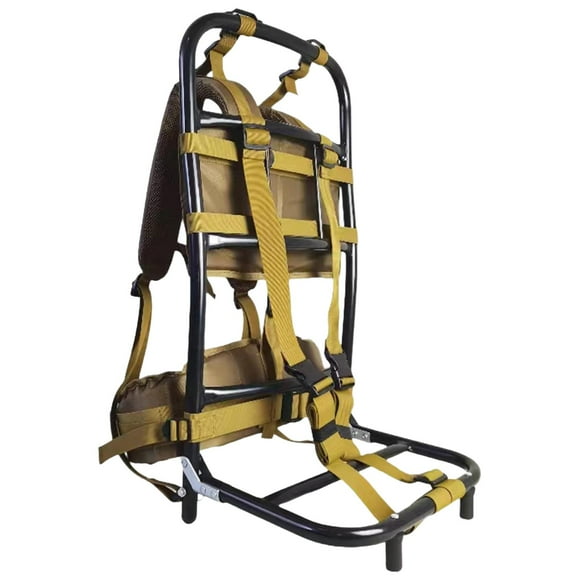 S SERENABLE 60kg Heavy Carrying Backpack Frame Aluminum Alloy Nylon for Outdoor Trekking Khaki