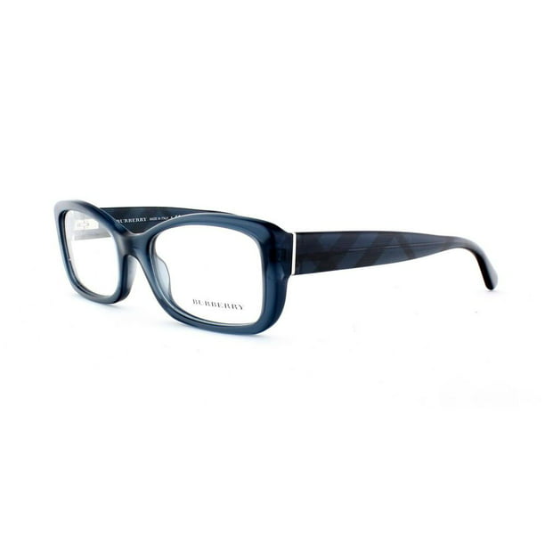 Burberry Women's Rectangular Eyeglass Frames B2130 51mm Transparent Blue -  