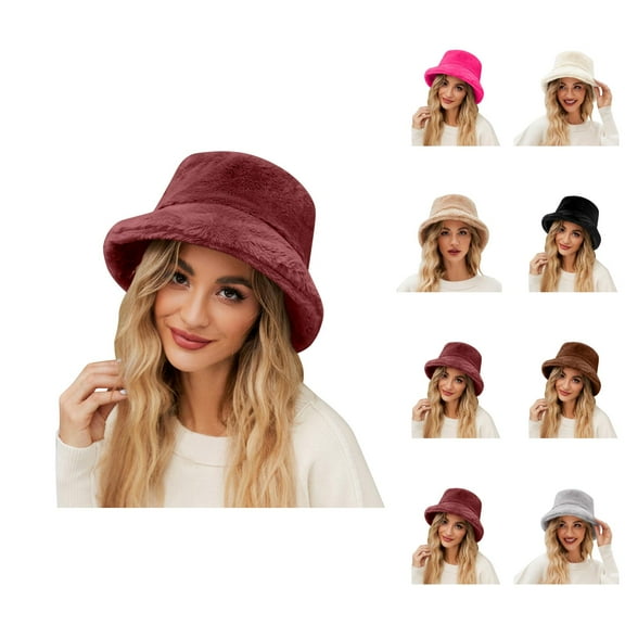 Waterproof Bucket Hats Women - Quick Dry Sun Hat Rain Outdoor Solid Color Fisherman Hat For Women Autumn And Winter Plush Warm Hats Winter Casual Hat
