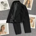 thumbnail image 3 of Blazer blanco corto de moda para mujer, otoño 2023, blazer de oficina de un solo botón, chaquetas cortas coreanas de manga larga para mujer., 3 of 6