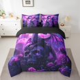 thumbnail image 2 of King Dragon Comforter Set 7 Piece ,Gothic Purple Rose Skull Dragon Bed In A Bag With Sheets,Western Fantasy Animal Bedding Set Nebulas Magical Wildlife Bed Set, 2 of 5