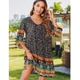 thumbnail image 3 of Vestido Zeagoo para mujer con volantes y cuello en V, negro, talla L, 3 of 6