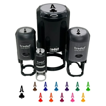 Ace of Clubs Card Suit Self-Inking Rubber Stamp Ink Stamper - Black Ink - Mini 1/2 Inch