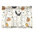 thumbnail image 7 of Yayeee Kitchen Curtains Tier Pair Light Filtering 27"x24" Rod Pocket Short Cafe Window Panel, Halloween Smiley Ghosts, 7 of 7