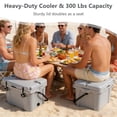 thumbnail image 6 of 25QT Portable Insulated Hard Cooler with Bottle Opener, Cup Holder, Forming Ruler for Travel Beach Camping Fishing (Grey), 6 of 8