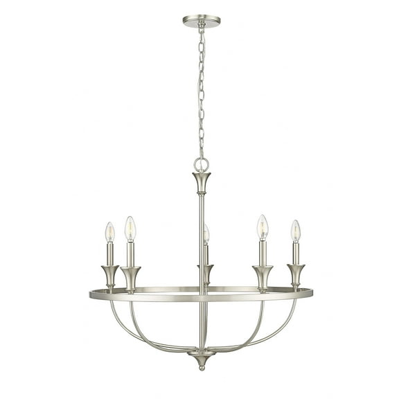 28005-BN Millennium Lighting Emery - 5 Light Chandelier-28 Inch Tall and 29.1 Inch Wide-Brushed Nickel Finish
