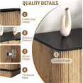 thumbnail image 5 of UZUGUL 4-Door Fluted Suction Sideboard, Wood Color with Black Top, Wave Groove Design, Easy Assembly, 5 of 6
