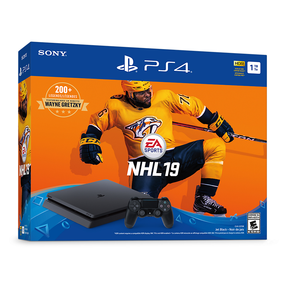 Sony PlayStation 4 1TB Slim Video Game Console with NHL 19 and NBA 2K19