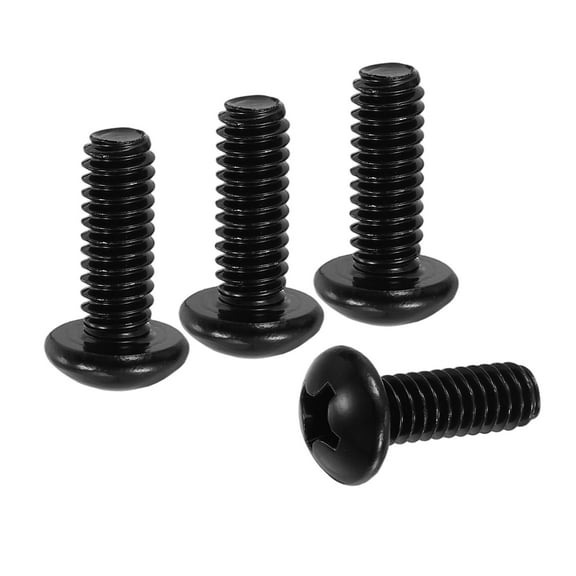 Uxcell 1/4-20 x 3/4" Pan Head Machine Screws, 25 Pcs 304 Stainless Steel Screws for Cabinet Drawer Knob Pull, Black Oxidation