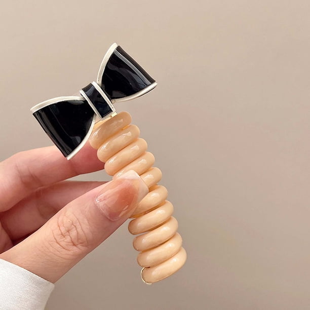 Fiudx Diadema con Lazo, Lazo de Poliéster Suave Cable Telefónico, Cuerda para Cabello y Duradera, Ideal para Usar En Baños, Peinado para Mujeres y Niñas, Diseño Suave y No Daña, Tamaño 8_5 Cm