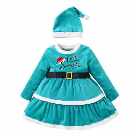 

gvdentm Toddler Girl s Polka Dots Mesh Flounce Long Sleeve Flared Shirred Dress Princess Dresses For Girls Green 4-5 Years