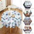 thumbnail image 4 of Odenmar Daisy Floral Round Tablecloth 60 Inch, Farmhouse Waterproof Table Cover, Rustic Flower Design for Dining Table, Kitchen, Party Indoor Outdoor, 4 of 6