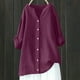 thumbnail image 2 of Vestidos Casuales Para Mujer, Blusas De Mujer De Moda Blusa de verano para mujer con cuello en V, manga larga, botones sueltos y lino, 2 of 7