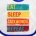 thumbnail image 4 of Inktastic Martial Arts Eat Sleep Taekwondo Repeat Boys or Girls Baby Bib, 4 of 4