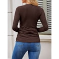 thumbnail image 5 of Weardear 3 Pack Maternity Shirts Womens Long Sleeve Side Ruched Tunic Tops High Elasticity Pregnancy Clothes Crew Neck Basic T Shirt, 5 of 6