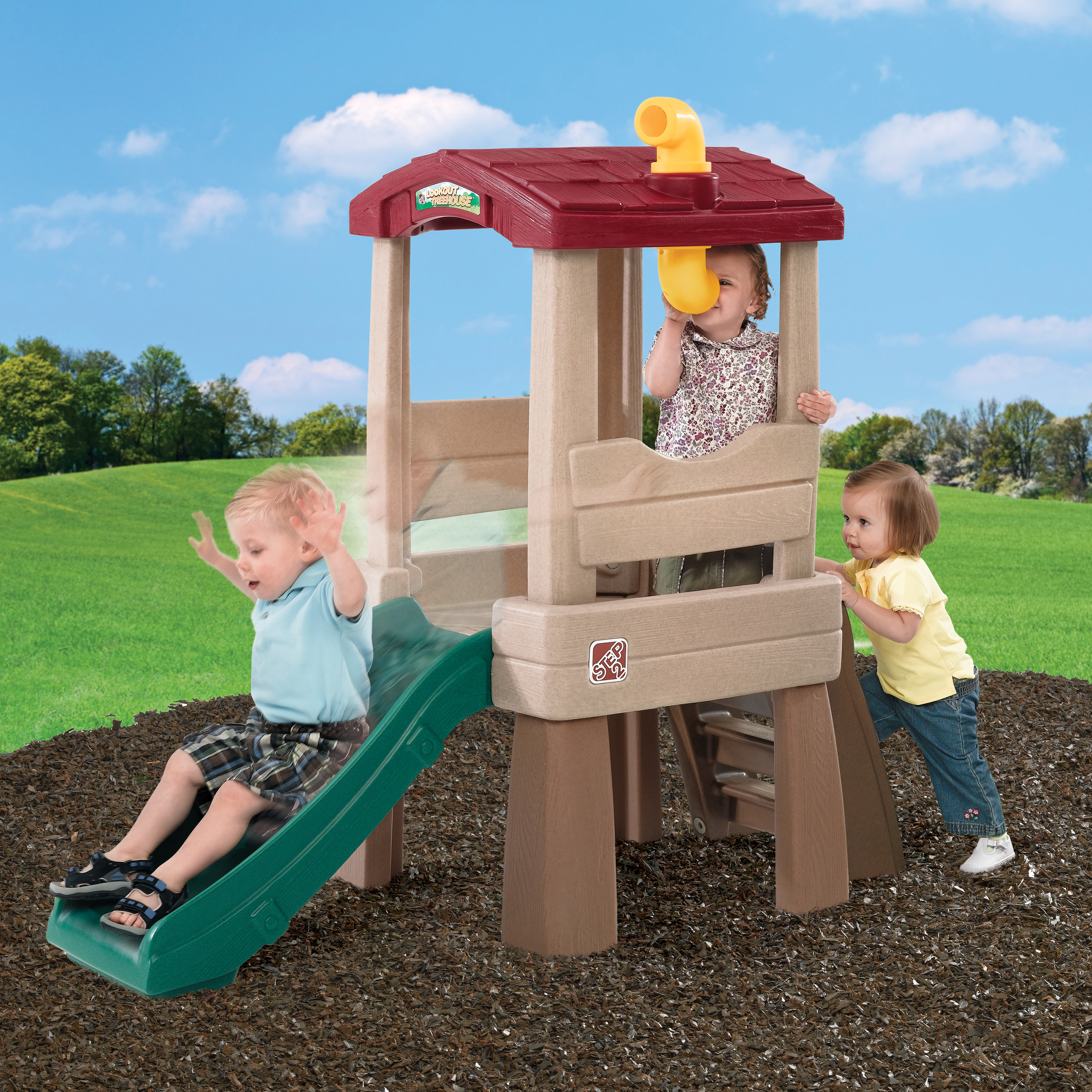 Step2 Naturally Playful Lookout Treehouse Toddler Climber with Slide - image 5 of 5