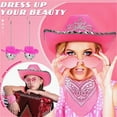 thumbnail image 3 of Women's Western Cowboy Hat Scarf Mardi Two Piece Set, 3 of 8