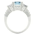 thumbnail image 4 of 4.27 ctw 3 Stone Anniversary Ring for Women | Emerald Cut Natural Aquamarine | Hyperallergenic Solid 14K White Gold, 4 of 5