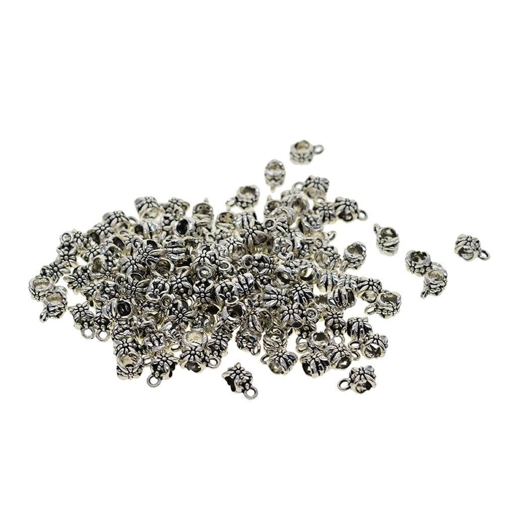 HOMYL 2x100Piece Tibetan Hanger Bail Tube Beads for Jewelry Making 4 Pcs