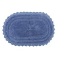 thumbnail image 2 of Better Trends 20" x 32" Oval Shape Bath Mat 100% Cotton Bathroom Rug Water Absorbent Bath Rug Machine Washable (Blue) Lilly Crochet Collection, 2 of 6