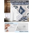 thumbnail image 3 of No Hook Cloth Fabric Shower Curtain with Snap in Liner, Blue Beige Boho Waterproof Shower Curtains Set with See Through Top Window, Vintage Ethnic Tribal Southwestern Bath Curtains Shower 72"x84", 3 of 6