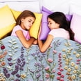 thumbnail image 4 of Flannel Fleece Throw Blanket, Soft Large Throw Blanket, Lightweight Cozy Plush Throw Blanket Fit Sofa Bed, 50"x60", Florals, 4 of 7