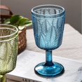 thumbnail image 5 of Blue Wine Glasses set of 6 Colored Glass Water Goblets Vintage 11 Ounces Stemmed Etched Drinking Cup for Wedding Party Machine Wash Non-Slip Cold Drinks, 5 of 7