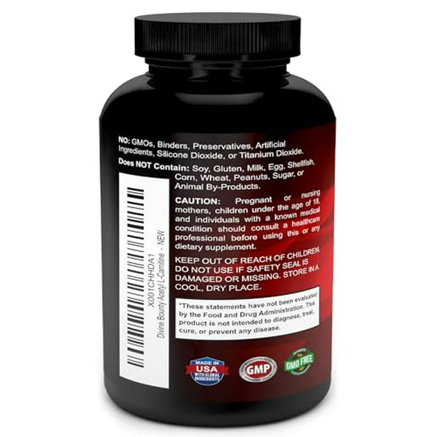acetyl l carnitine 1200 devine bounty Divine L-Carnitine Capsules 1200mg Per Serving - Supplement 120 Vegetarian Capsules Dark knuckles eraser flushing after cjc 1295 Flavor:Cherry
