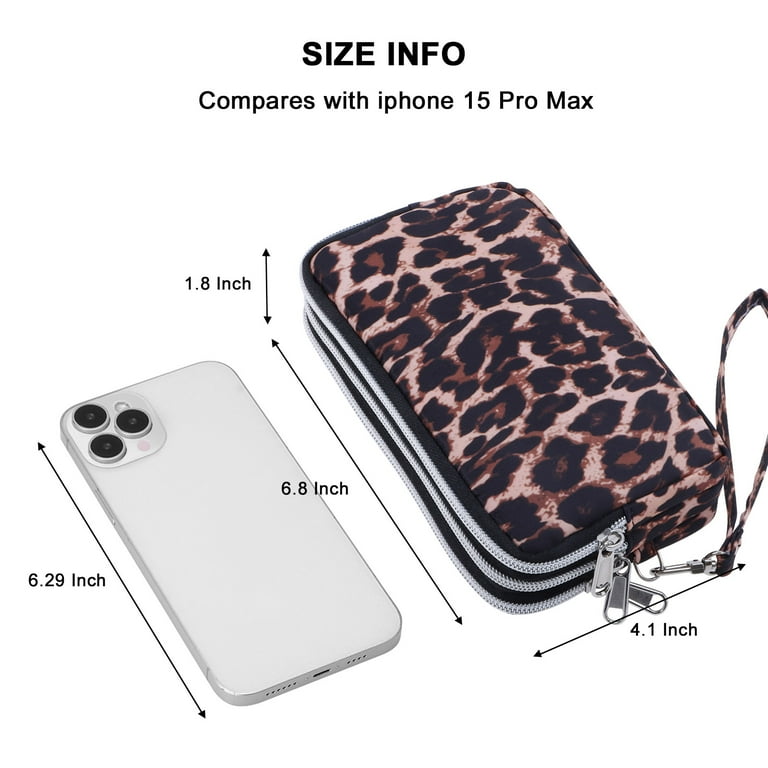 HAWEE Women's Wristlet Wallet, Leopard Print Polyester photo 3
