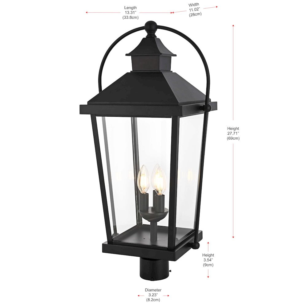 Elegant Lighting Luz 27 inch Outdoor Post light in Black