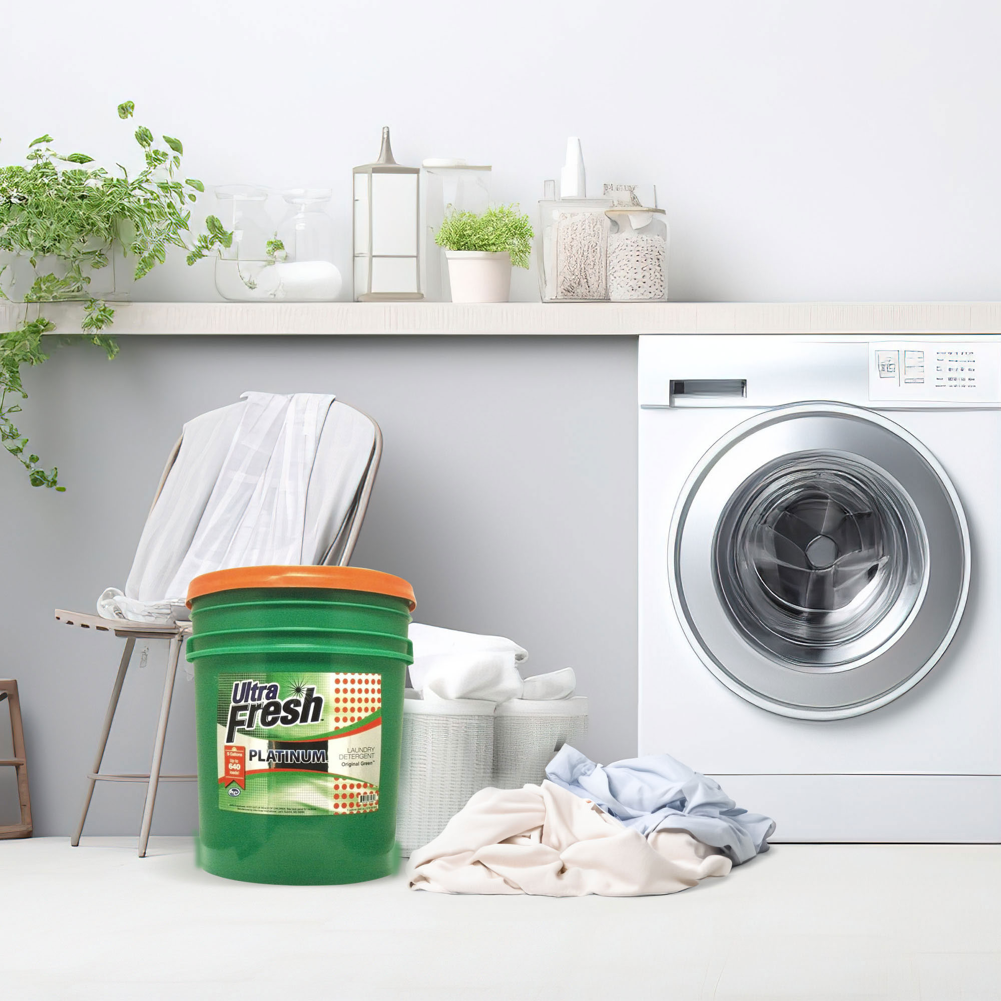 Ultra Fresh 3X Platinum Laundry Detergent Liquid, Original Green (2 Pack)