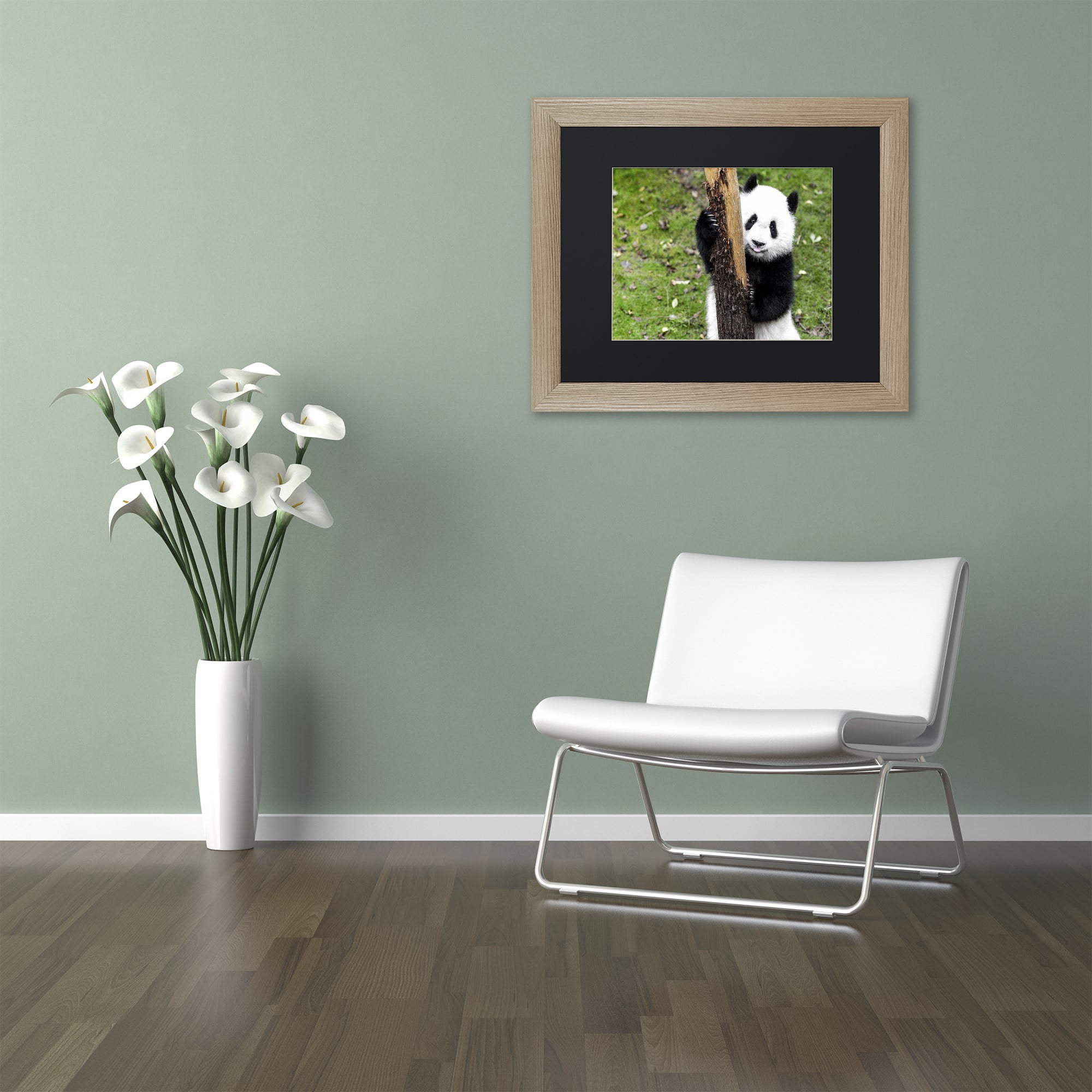 Trademark Fine Art "Giant Panda VI" Canvas Art by Philippe Hugonnard, Black Matte, Birch Frame