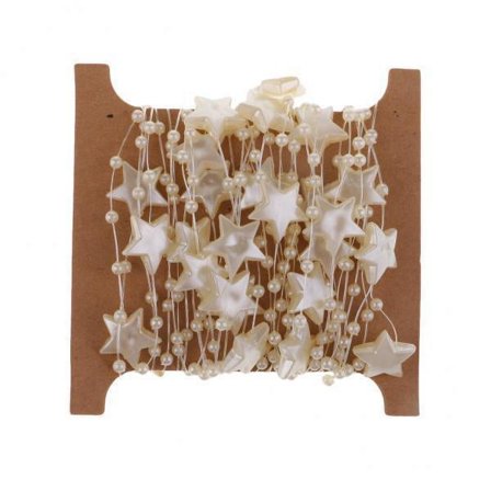perfeclan 5X 5m Chain Star Pearl Chain Pearl Bead Garland For Wedding Party Decor