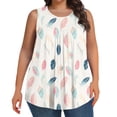 thumbnail image 2 of Yourumao Plus Size Tank Tops for Women Pleated Floral Crewneck Tanks Loose Comfy Sleeveless Tunic Shirts Summer Casual Tshirts for Travel, 2 of 7