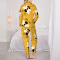 thumbnail image 5 of Bingfone Womens Pajama Sets Cute Bee Butterfly Yelllow Print,Long Sleeve Loungewear Pajamas Set-Small, 5 of 9