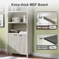 thumbnail image 5 of OAKHAM 5 Shelf Bookcases with Doors, 71" Tall Bookshelf with Storage Cabinets, Gray Oak, 5 of 8