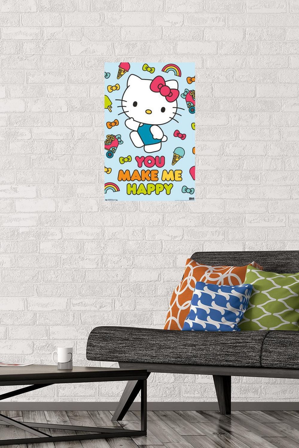 Hello Kitty - Happy Wall Poster, 22.375" x 34"