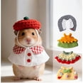 thumbnail image 3 of Bookk Hamster Hat Mini Party Hat Suitable For Small Animals Cute Handmade Knitted Beret Small And Adorable Perfect For Such As Bearded Pigs, 3 of 3