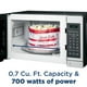 thumbnail image 3 of GE GCST07N1WBB Horno microondas, 700 vatios, 6 configuraciones de cocción automática, elementos esenciales de cocina para la encimera, dormitorio o apartamento, tecnología de bloqueo para niños 0.7 pi, 3 of 5