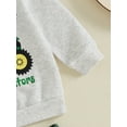 thumbnail image 5 of Toddler Baby Boys Farm Outfits Letter Truck Tractor Print Long Sleeve Sweatshirts and Pants Set 2Pcs Fall Country Clothes, 5 of 7