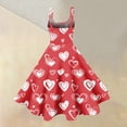 thumbnail image 4 of Women's Vintage Swing Dress A Line Sleeveless Heart Printed Dresses Party Costume Watermelon Red M, 4 of 5