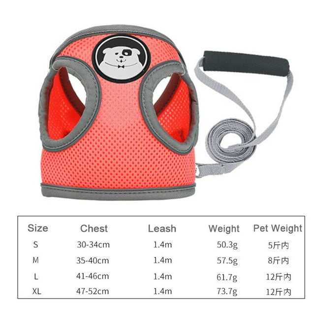 Pet Harness Vest with Leash Adjustable Reflective Dog Cat Strap Collars for Small Medium Dogs Puppy Harness Breathable Mesh