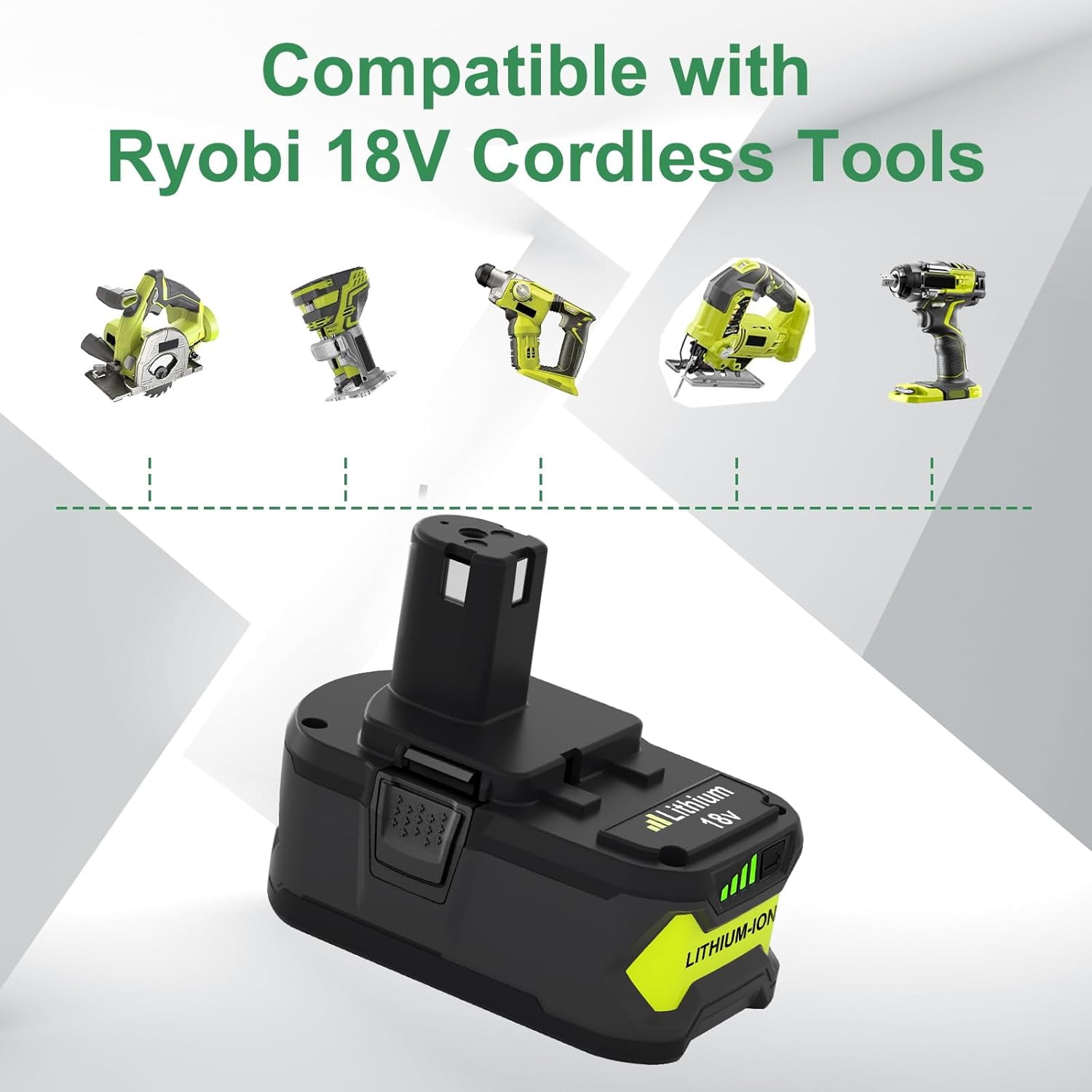 4Pack 8.0Ah High Capacity 18V Replacement for Ryobi 18V Battery Lithium Ion Battery Compatible with Ryobi Battery 18 Volt P102 P103 P104 P105 P107 P108 Cordless Tools