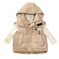 thumbnail image 3 of 2. XXWXYD Boys Girls Winter Vest with Detachable Hood Heavyweight Quilted Jacket Water Resistant Windproof Coat Warm Thermal Children’s Outerwear for Kids Snow Cold Weather Puffer Vest, 3 of 3